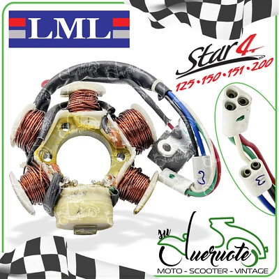 STATORE VOLANO LML 4T STAR 125 150 151 200 A FILI 5 POLI PICK ACCENSIONE MAGNETE