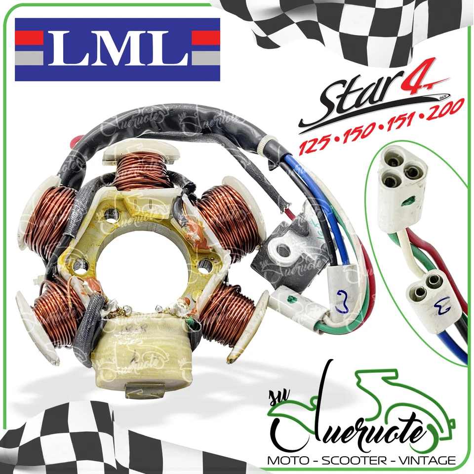 STATORE VOLANO LML 4T STAR 125 150 151 200 A FILI 5 POLI PICK ACCENSIONE MAGNETE