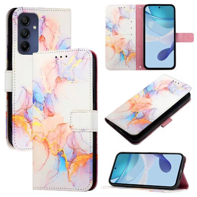 Marble Leather Wallet Phone Case For Infinix Tecno Moto Google TCL ZTE Ulefone - Image 1 of 4
