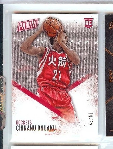 CHINANU ONUAKU 2016 17 PANINI PANINI DAY THICK RC #45/50 HOUSTON ROCKETS #71 - Image 1 of 1