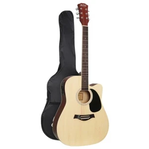 Alpha 41 Inch Electric Acoustic Guitar Wooden Classical EQ Bass Natural Wood - Picture 1 of 6