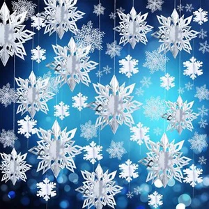 42 Pcs Snowflake Christmas Decorations for Winter Wonderland Christmas Party - Picture 1 of 8