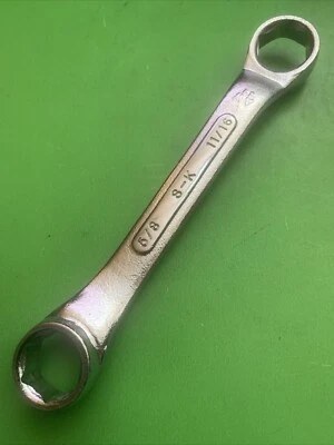 S-K Hand Tools 6 Point SAE 5/8" x 11/16" Stubby Offset Double Box Wrench M-2022 - Image 1 of 4