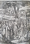Antique Religious Print- John prophesies the baptism of Jesus - van Sichem-1779