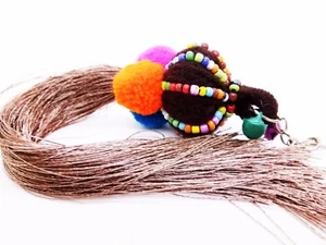 Hill Tribal Style Brown Ver.3 Handmade keyring Thailand Trip keychain gifts - Picture 1 of 3