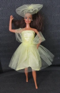 Barbie VINTAGE yellow dress lace cover little bloomers shorts wear underwear hat - Picture 1 of 8