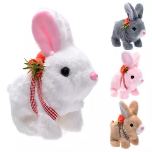 Walking Rabbit Interactive Electronic Plush Bunny Toy with Sounds Light Up Ears - Picture 1 of 15
