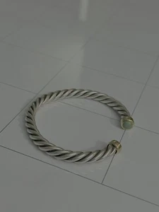 David Yurman Bracelet Sterling Silver with 18K Gold and Turqoise, 6mm - Picture 1 of 4