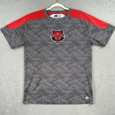 Arkansas State Red Wolves Shirt MENS LARGE Gray/Red Polyester Russell Athletic - Image 1 of 4