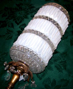 Vintage Gorgeous Tall Ceiling Ornate Lamp Shade w/Prisms & 4 Inch Fitter - Picture 1 of 2