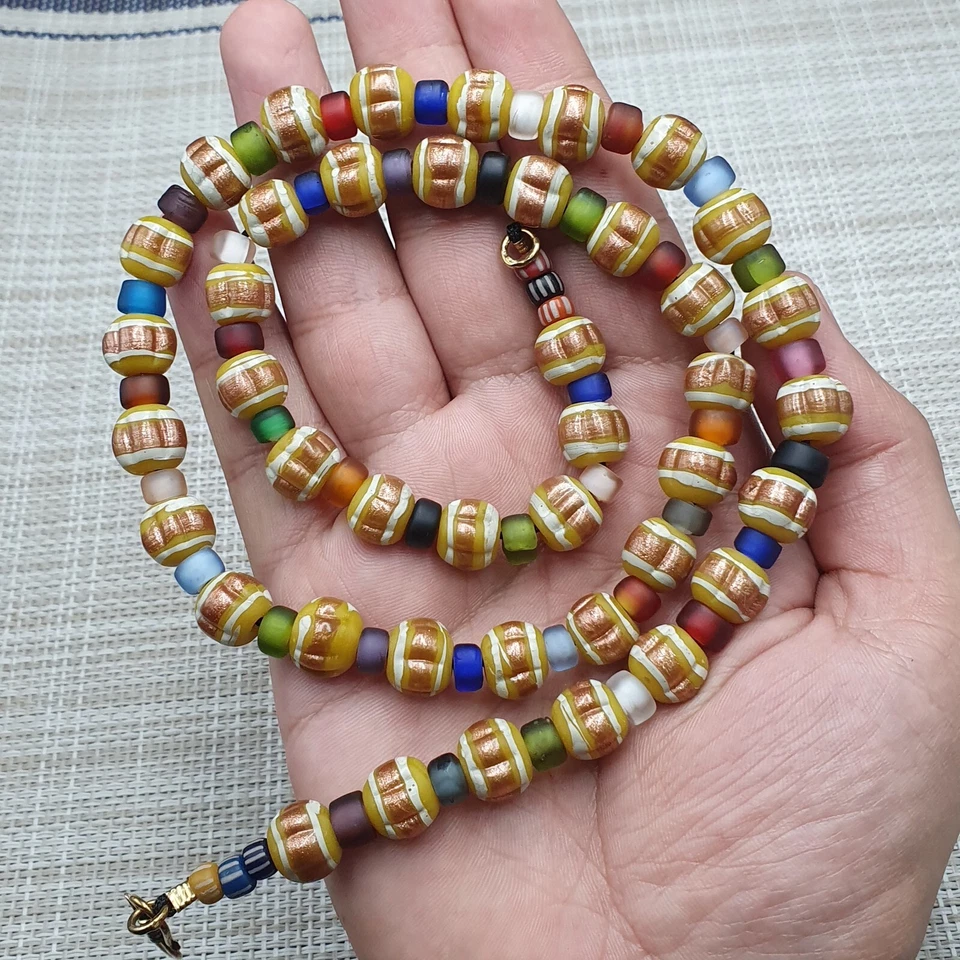 Collar estilo veneciano vintage aventurina y cuentas de vidrio multicolor Foto 1 de 4