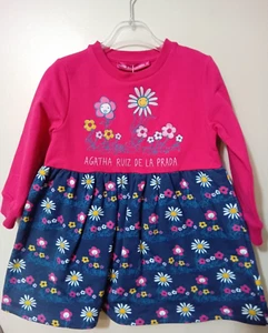 Agatha Ruiz de la Prada girls pink and blue moonflower Dress nwt - Picture 1 of 4