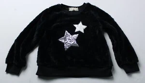 Btween Girls Long Sleeve Star Graphic Plush Pullover Top AC2 Black Size 6 NWT  - Picture 1 of 3