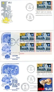 Lot of 9 U.S.  Postal History First Man on the Moon First Day Covers 1969 - Picture 1 of 3