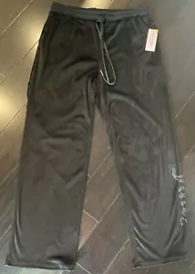 Womens Juicy Couture Velour Black Pants Size L Sleepwear Sweatpants Lounge - Picture 1 of 9