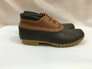 LL Bean Gumshoes / Short Duck Boots Tan/Brown Leather - Men's 7  - Picture 1 of 7