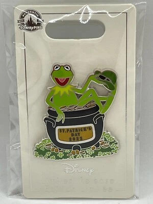 Prendedor Disney Muppets Kermit la Rana Día de San Patricio 2022 Lanzamiento Limitado Foto 1 de 2