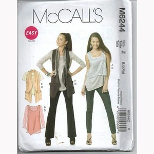 NEW McCalls 6244 Sewing Pattern Womens L XL Tops Vest Layered Asymmetrical UNCUT - Picture 1 of 2