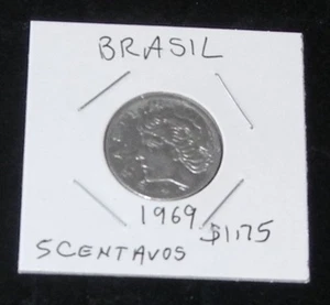Schöne Brasilien 5 Centavos (1969) & 10 Centavos (1978) Edelstahlmünzen  - Bild 1 von 4