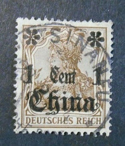 GERMANIA,GERMANY, KOLONIEN ,1906 CINA CHINA"F Germania SVR" 1c su 3pf Used - Picture 1 of 1