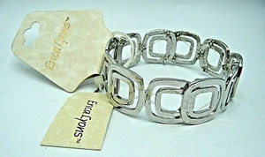 Collectible Vintage Erica Lyons Silver Tone Stretch Bracelet - Picture 1 of 2