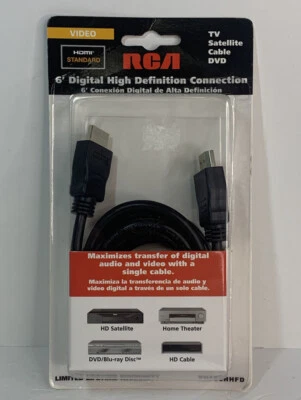Nuevo cable RCA HDMI 6 pies VH706HDR para computadoras, computadoras portátiles, TV y DVD Foto 1 de 2