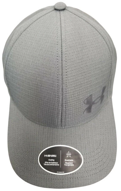 Under Armour Men's Iso-chill ArmourVent Fitted Baseball Cap, L - Pitch Gray (012)/Black