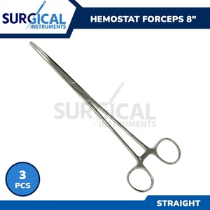 3 Pc Rochester Pean Hemostat Forceps 8.00" Straight Stainless Steel German Grade - Picture 1 of 8