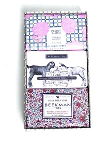 Beekman 802Goat Set 3 Milk Soap Bar Pure /honey Grapefruit /peony Blush 9 Oz . - Picture 1 of 3