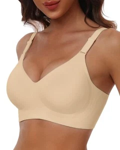 Wireless Push Up Bra for Women Full Coverage Support Size M Semolina - Picture 1 of 7
