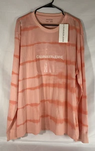 Calvin Klein Jeans Long Sleeve T-Shirt Coral and Salmon Color Size XXL - Picture 1 of 7
