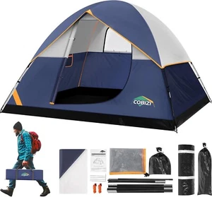 COBIZI Camping Tent 4 Person Windproof Backpacking Tent Outdoor Family Tent New - Picture 1 of 27