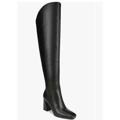 Botas hasta la rodilla Naturalizer Lyric negras de cuero liso pantorrilla ancha para mujer 6M NUEVAS Foto 1 de 4