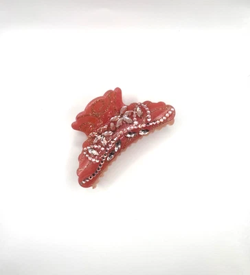 Brand New Large Pink GlitteryHair Clip Claw w/Austrian Crystals - Image 1 of 3