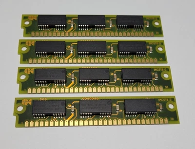 4 x 1MB Simm Ram 30pin Qualcomm Dram getestet 286er 386er 486er - Bild 1 von 4