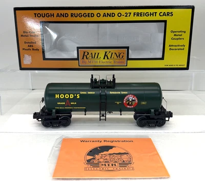 MTH RailKing 30-7381 Hoods Dairy Modern Tank Car New O O-27 Gauge - Image 1 of 4