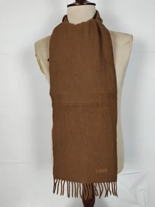 FENDI genuine vintage patterned Beige  wool  winter scarf scarves - Picture 1 of 6