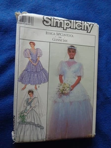 VINTAGE SIMPLICITY SEWING PATT - BRIDE/BRIDESMAID DRESS 1989 14 UNCUT McCLINTOCK - Picture 1 of 1