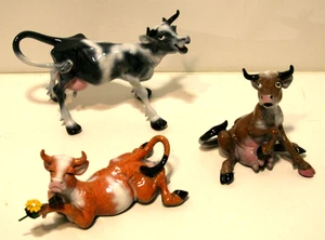 Set of 3 Kitty's Critters Daisy Mae, Joline, Clementine Porcelain Cow Figurines - Picture 1 of 10