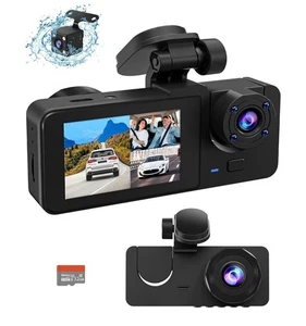 Dash Camera Dual Lens Black Box DVR Full HD 1080 Recording Backup Cam Included - Picture 1 of 7