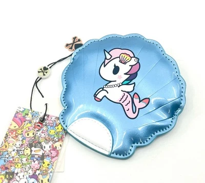 Tokidoki 贝壳硬币钱包 – California Dreamin' Mermaid Unicorno Iridescent 全新带标签 — 第 1/4 张图片