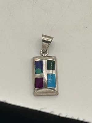 Silpada Sterling Silver Malachite Sugilite Turquoise Azurite Pendant S0075 - Image 1 of 4