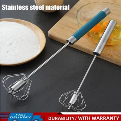 Egg Beater Self Turning Semi-automatic Whisk Hand Mixer Blender Kitchen Tools - Image 1 of 4