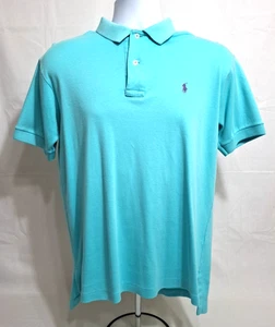 Polo Ralph Lauren Short  Sleeve Shirt Mens L Large Teal Blue Classic Golf Fit - Picture 1 of 5