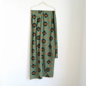 ETRO Green Logo Printed Lana Wool/Silk Long Wide Scarf - Picture 1 of 7