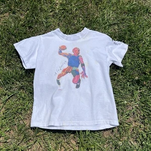 Vintage 90s Nike Air Jordan NBA Hoop Heroes Single Stitch T Shirt Youth Size S - Picture 1 of 6