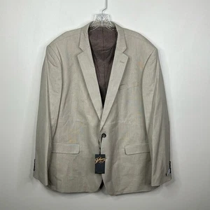 Chaqueta de traje Johnny Bigg grande y alta de madera de harén texturizada en duna para hombre 48R - Imagen 1 de 8