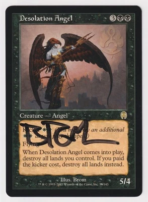 Signed Desolation Angel HP Apocalypse Artist Brom 2001 WOTC MTG Magic Black Rare - Image 1 of 2