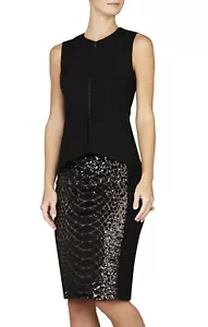 NUEVO BCBG MAXAZRIA NEGRO ABRIELLE SIN MANGAS PEPLUM IZD1R776/S287A TALLA XXS - Imagen 1 de 3