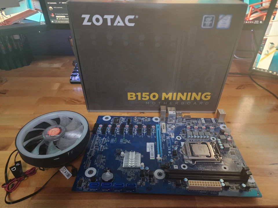 Placa madre ZOTAC B150 Mining ATX G3930 CPU, enfriador Foto 1 de 1